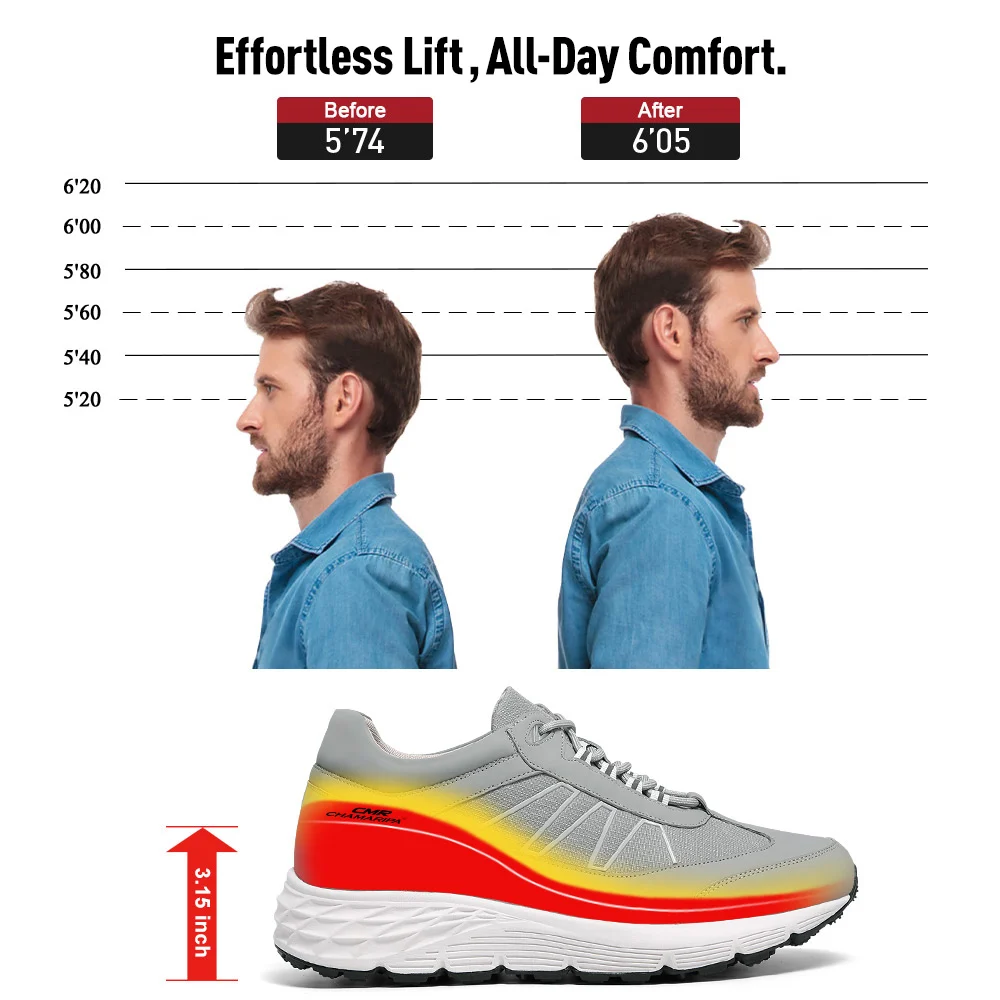 CMR CHAMARIPA Men's Invisible Height Increase Shoes - Image 2